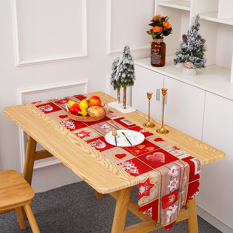 Festive table runner with Christmas motifs