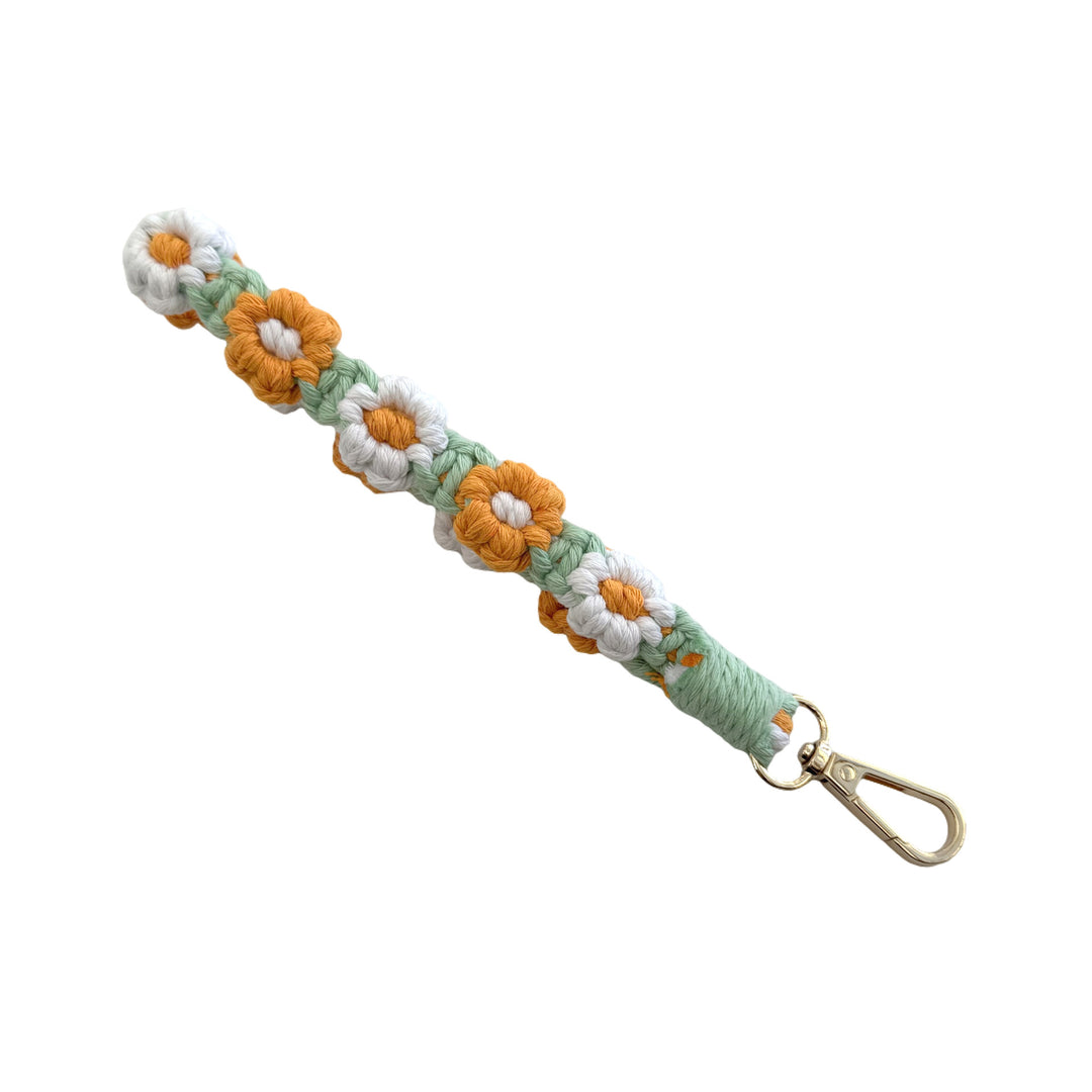 Floral Macrame Keychain Strap