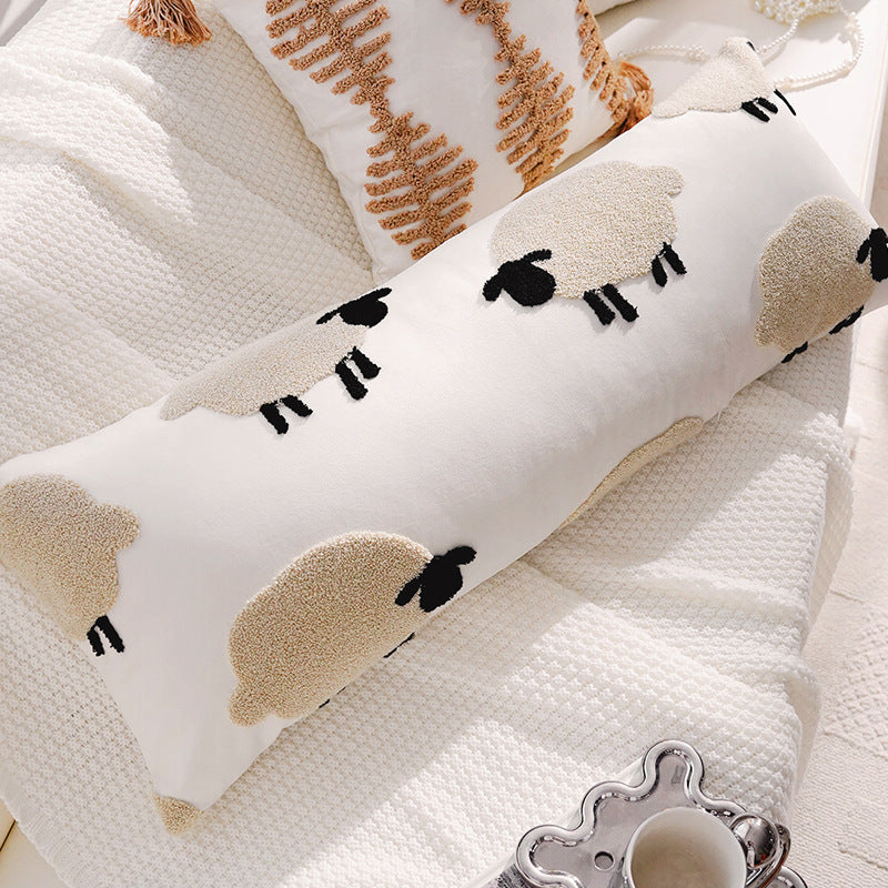 Decorative Sheep-Themed Lumbar Pillow