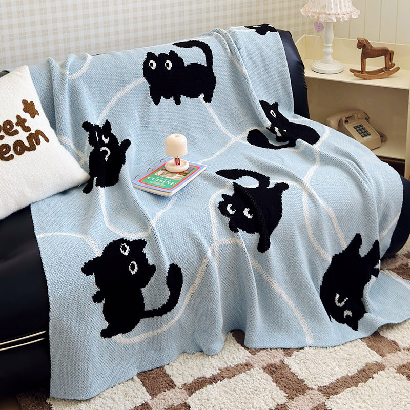 Home Decorative Cat Pattern Blanket for Cozy Living Spaces