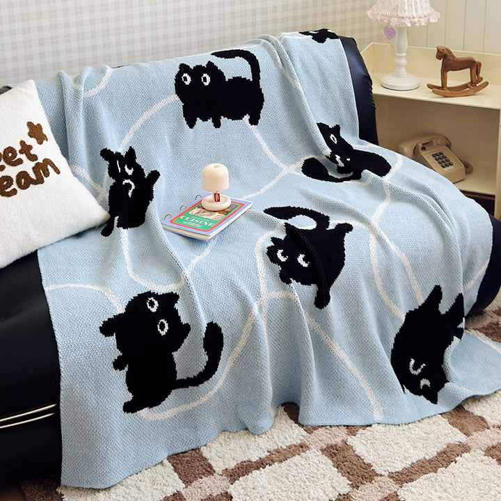 Cat Pattern Decorative Throw Blanket