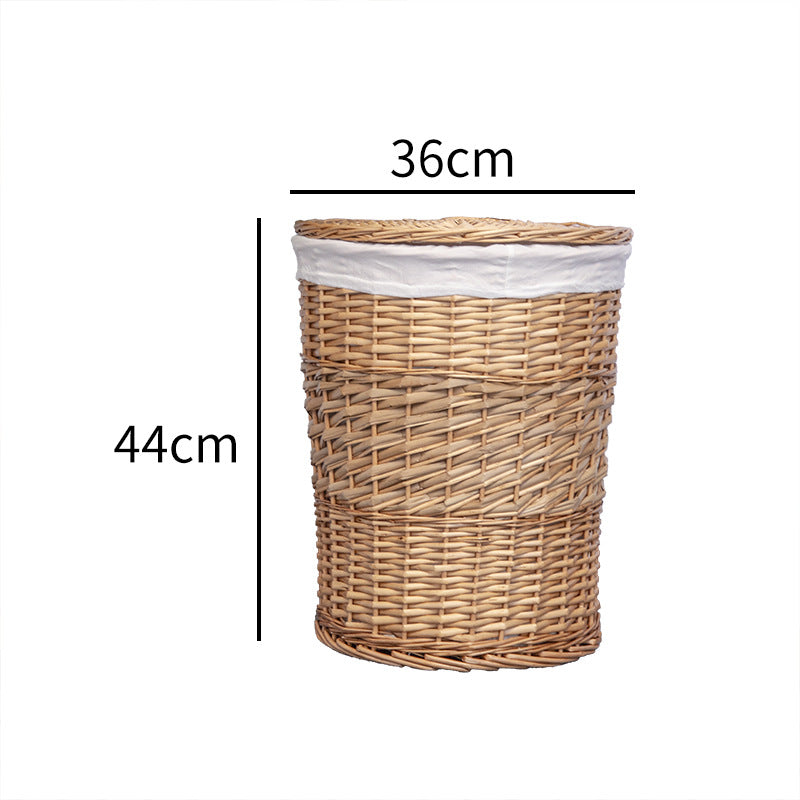High-quality round laundry basket with lid