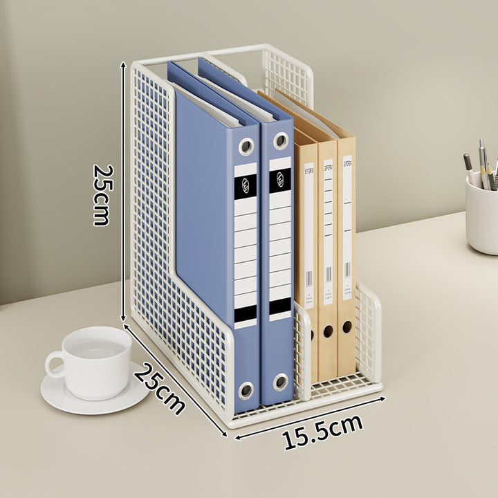 Modular Mesh Desktop File and Binder Organizer with Adjustable Dividers
