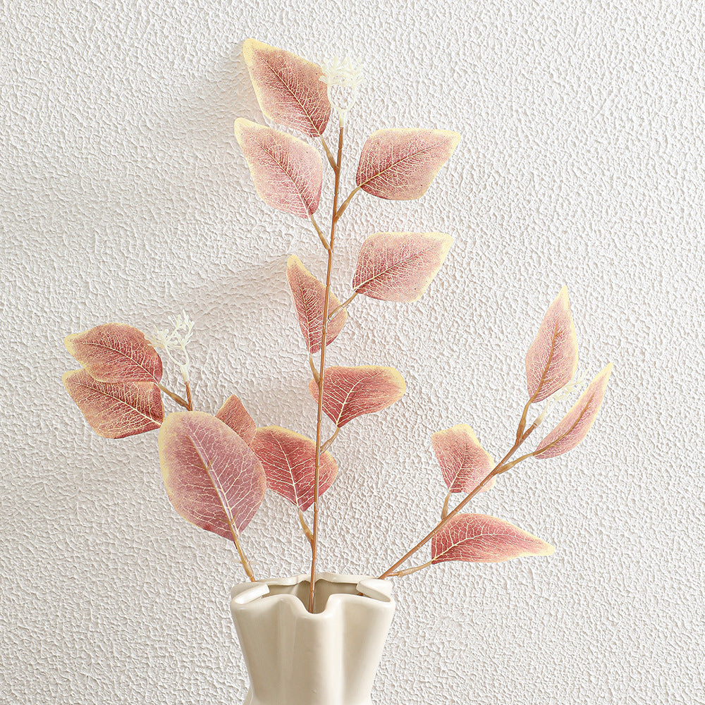 Decorative artificial flower branch with delicate leaves