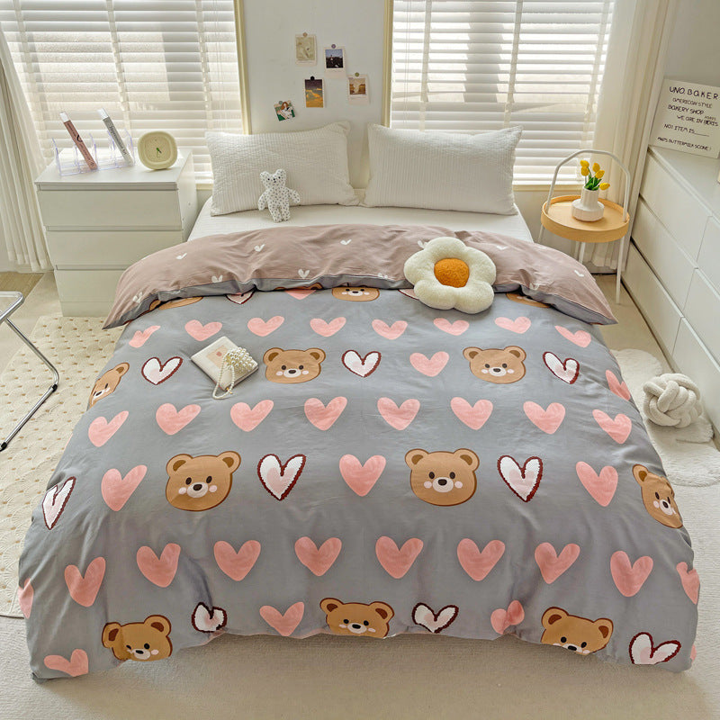Playful Heart Pattern Duvet Cover Set