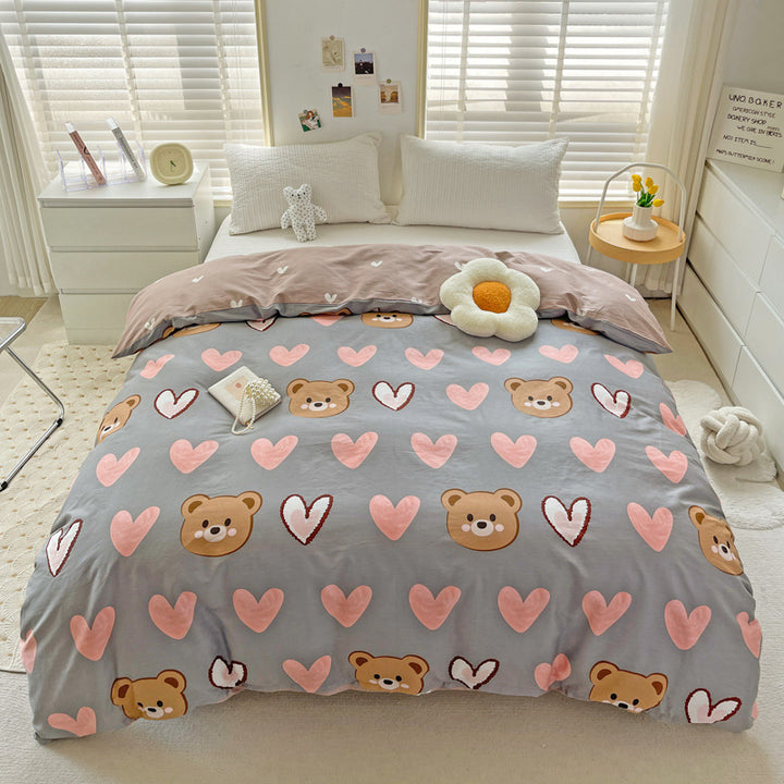 Playful Heart Pattern Duvet Cover Set