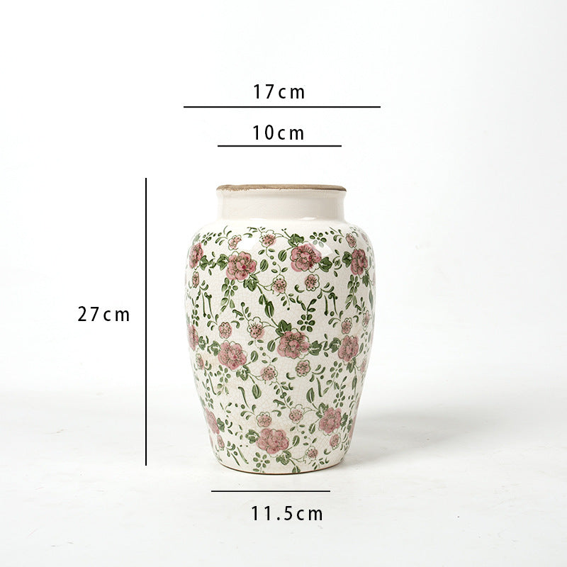 Floral Ceramic Vase with Artistic Design