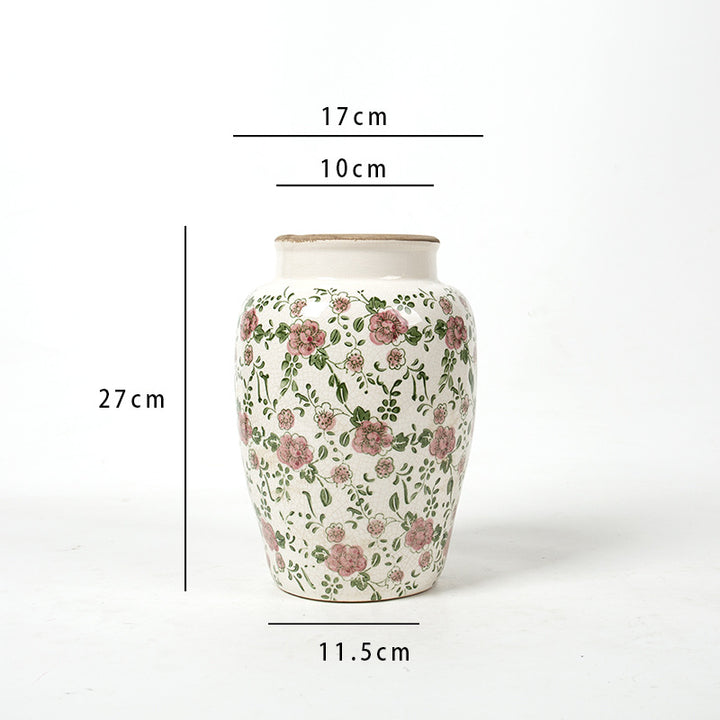 Floral Ceramic Vase with Artistic Design