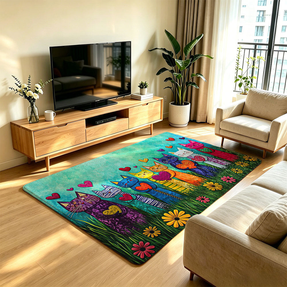 Artistic Cat Print Area Rug