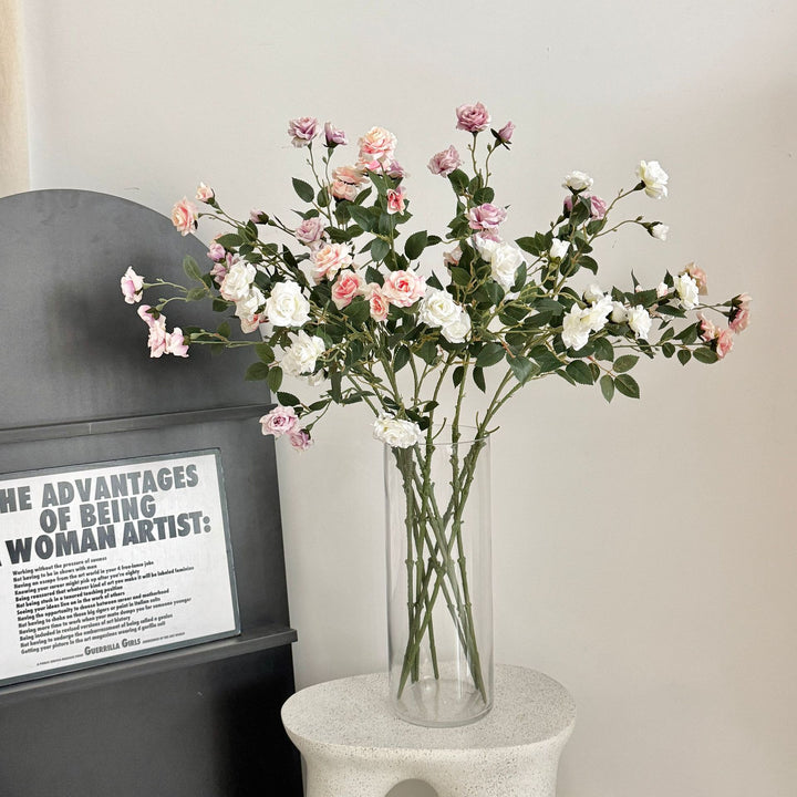 Realistic Faux Rose Floral Branch