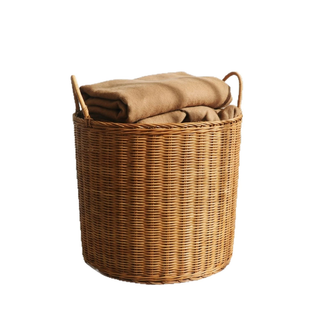 Handmade storage basket made of natural wicker
