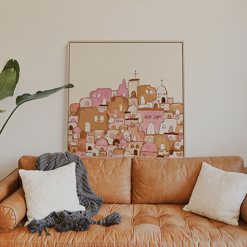 Framed Abstract Cityscape Artwork