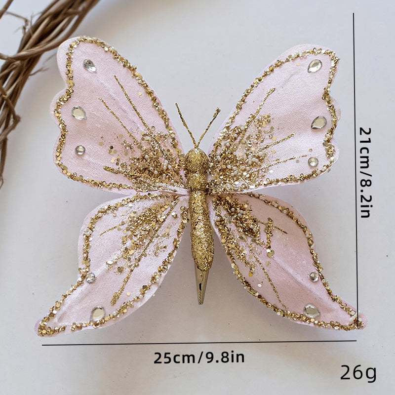 Elegant butterfly hair clips with glitter and rhinestones