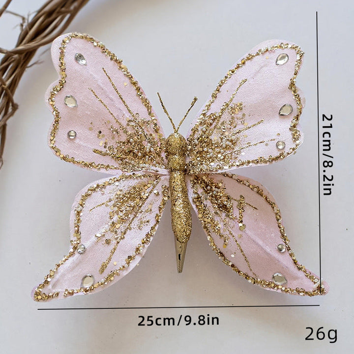 Elegant butterfly hair clips with glitter and rhinestones