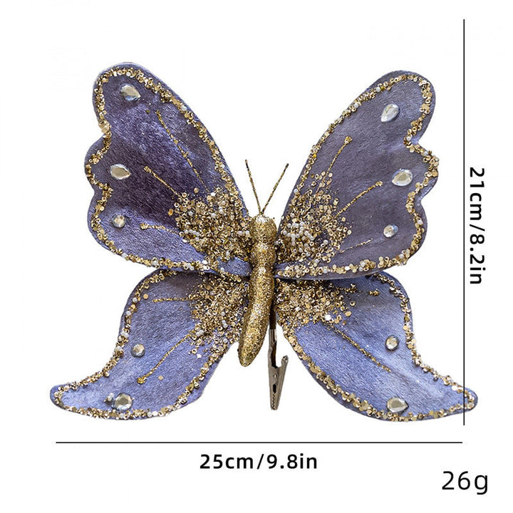 Elegant butterfly hair clips with glitter and rhinestones