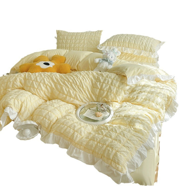 Textured Ruffle Bedding Set