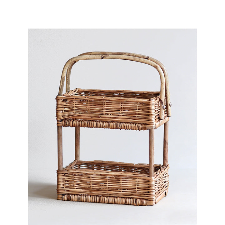 Braided storage basket with handle