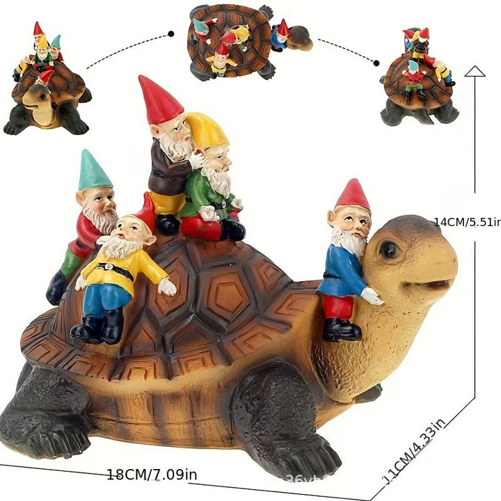 Garden Gnome Turtle Figurine