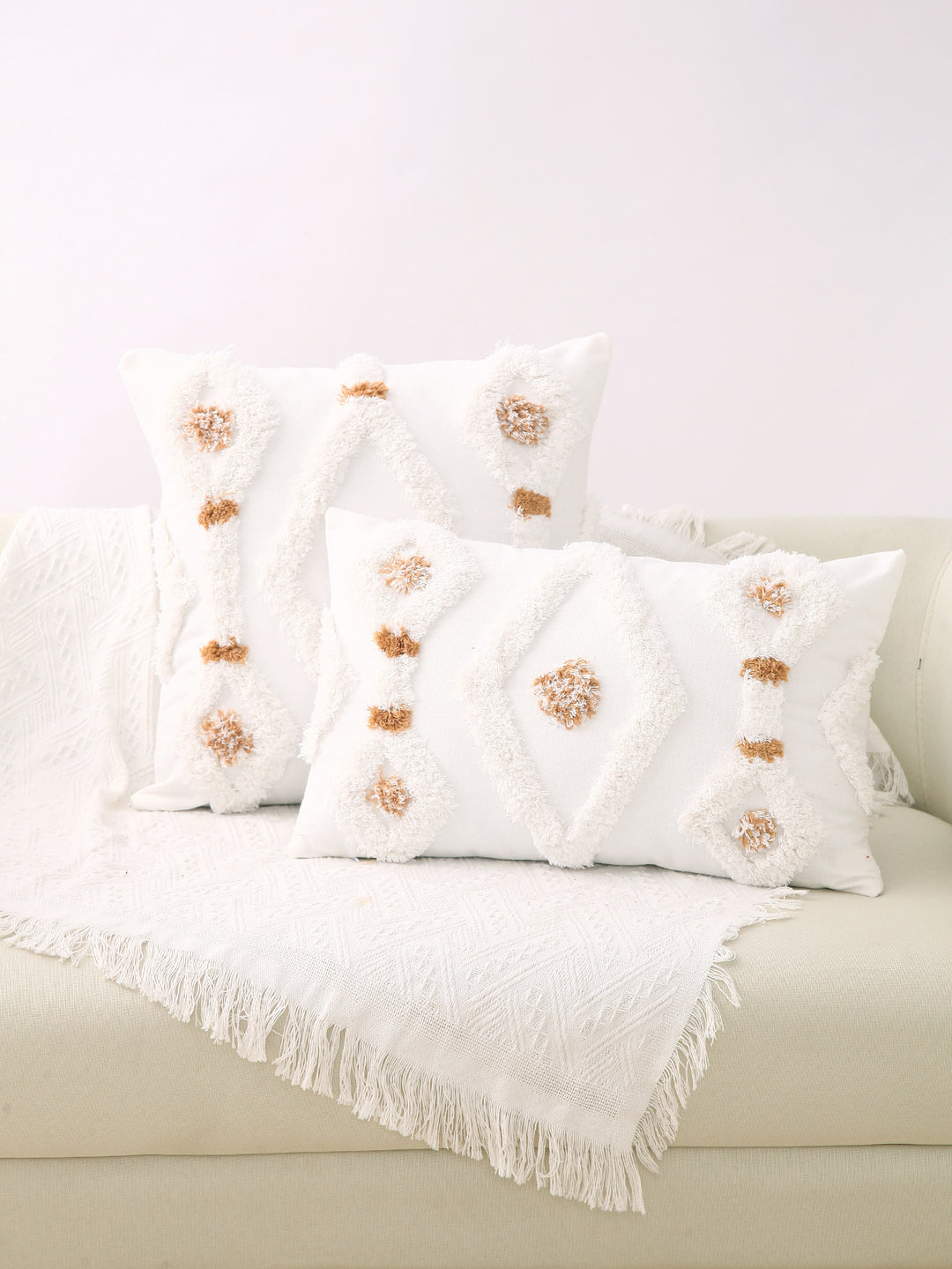 Decorative Textured Geometric Throw Pillow