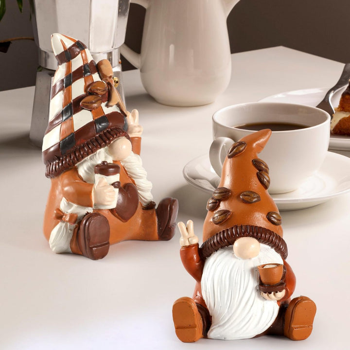 Whimsical Coffee Gnome Figurine
