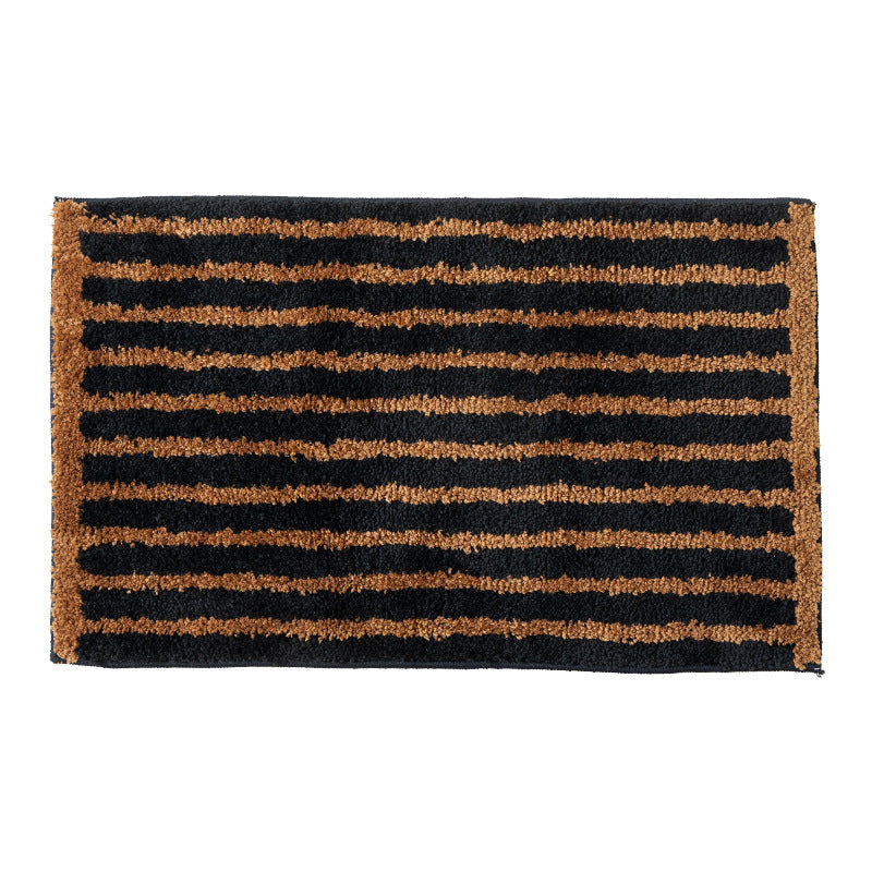 Coconut and polypropylene doormat with non-slip latex backing and striped structure