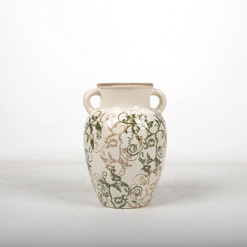 Floral ceramic vase