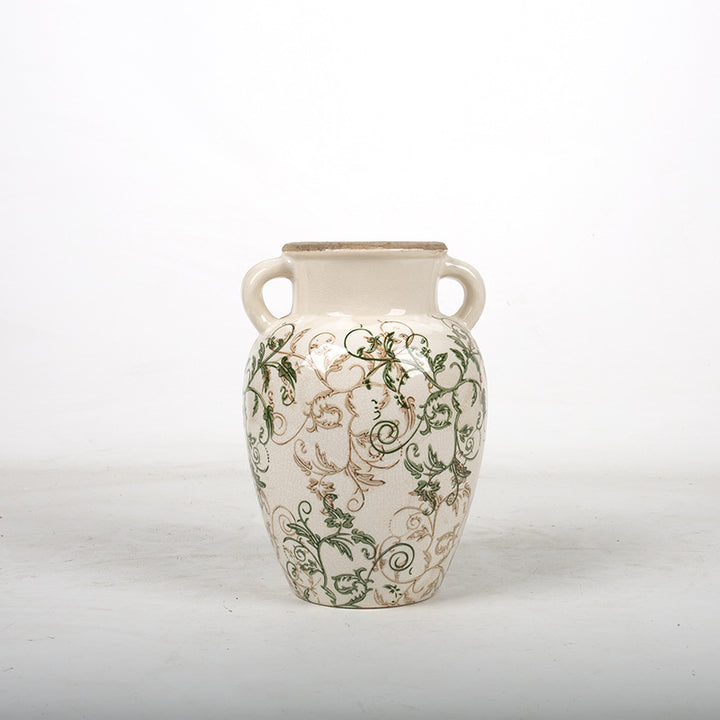 Floral ceramic vase