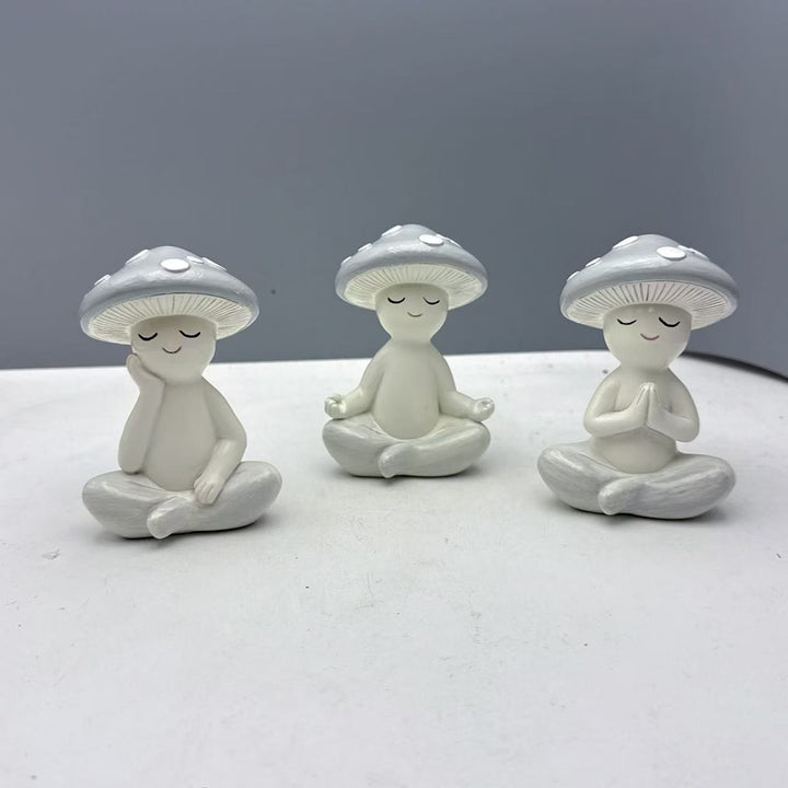 Decorative figure of a meditating mushroom