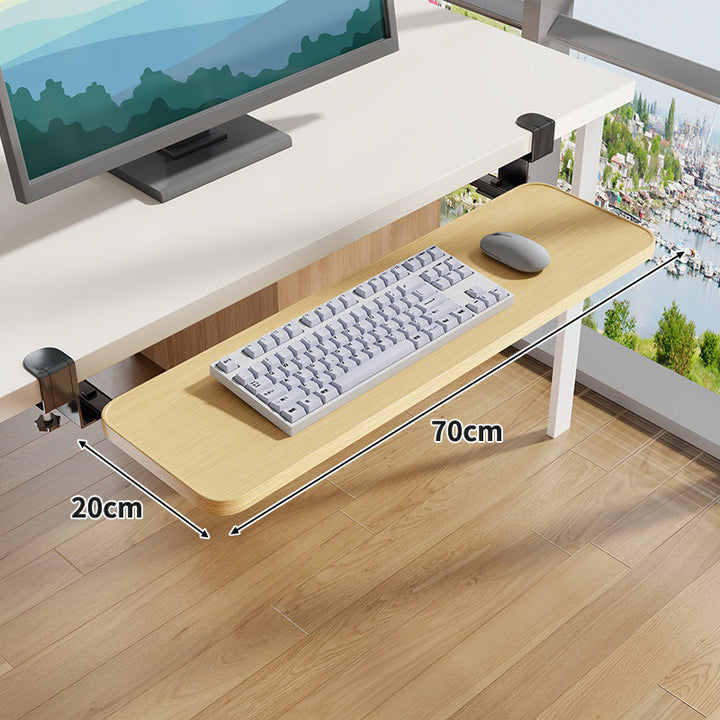 Under-Desk Sliding Ergonomic Keyboard and Mouse Tray with Clamp Mount