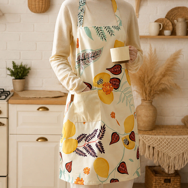 Apron for kitchen & crafting with adjustable neck strap and front pocket