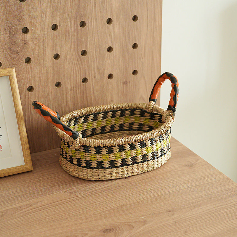 Handmade storage basket made of natural materials