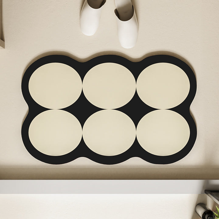 Absorbent Non-Slip Bathroom Mat with Circular Cushion Pads