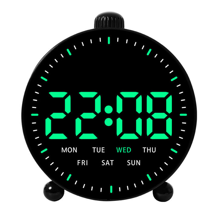 Digital desk clock with LED display and date