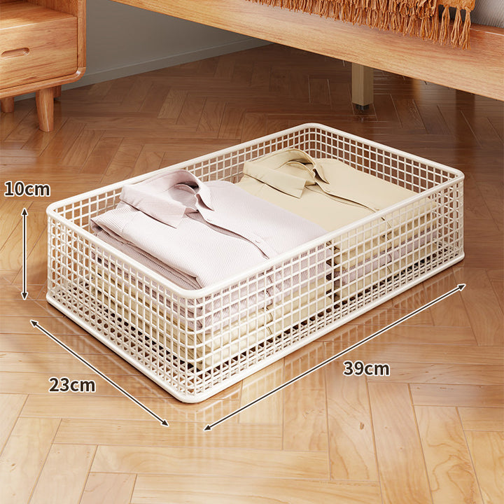 Under-Bed Rolling Mesh Storage Basket with Castor Wheels
