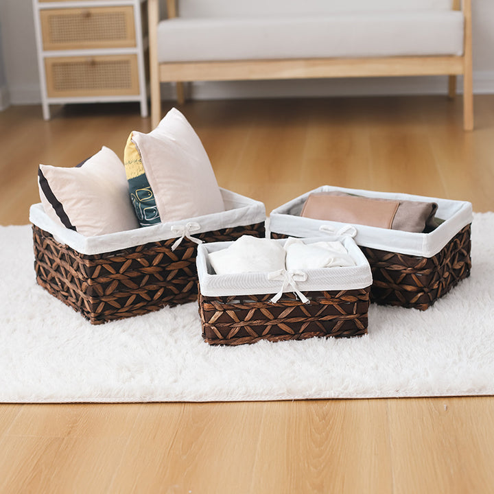 Storage basket with removable fabric insert