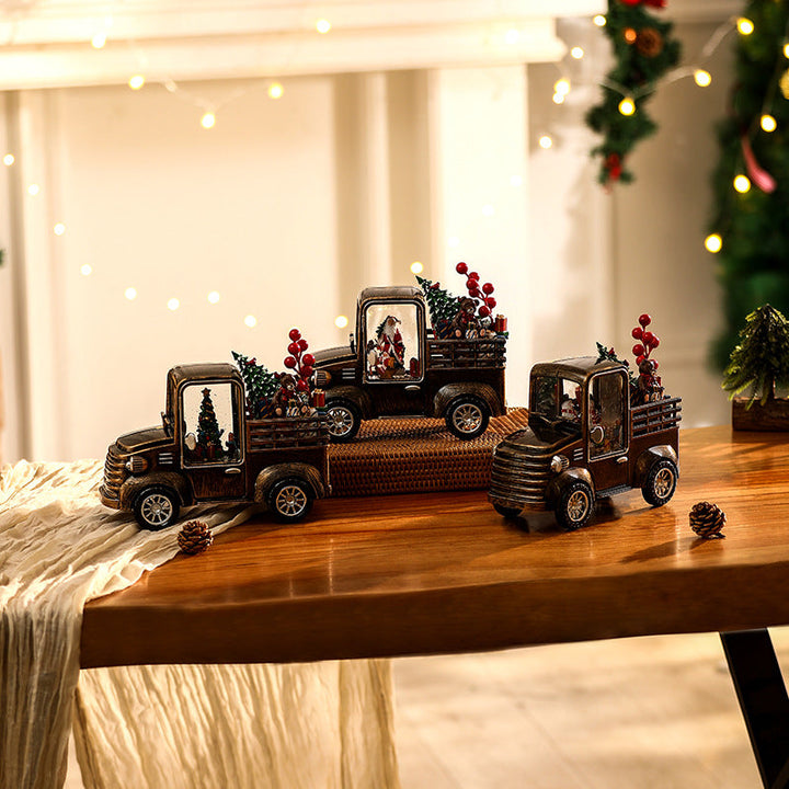 Decorative truck model with Christmas lighting
