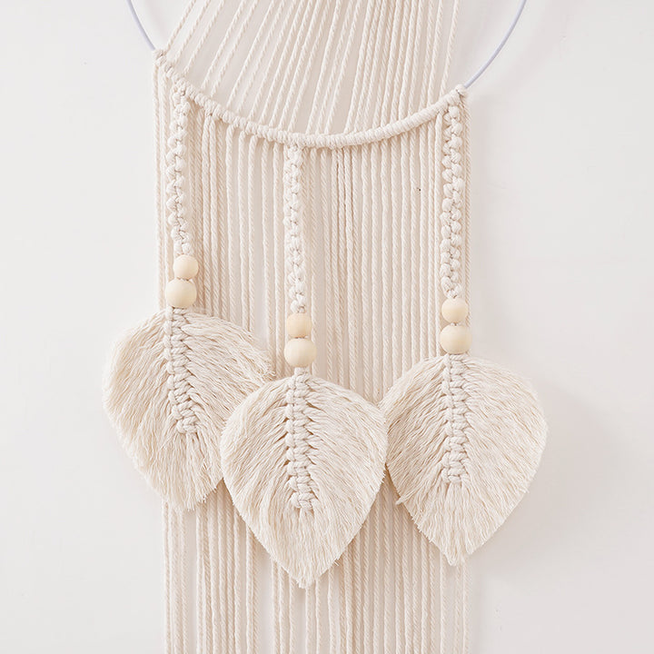 Decorative Macrame Wall Hanging with Leaf Accents