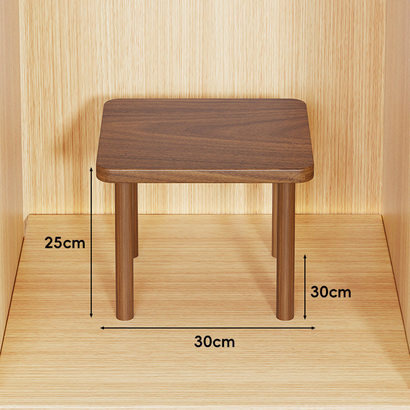 Height-Adjustable Rectangular Wooden Riser Table with Detachable Round Legs