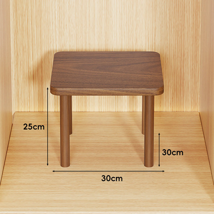 Height-Adjustable Rectangular Wooden Riser Table with Detachable Round Legs