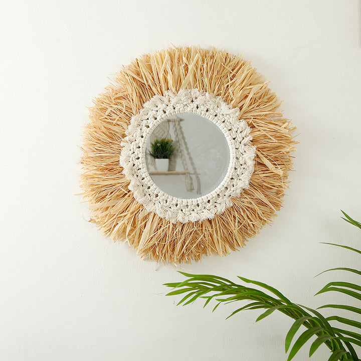 Decorative Macrame Sunburst Wall Mirror