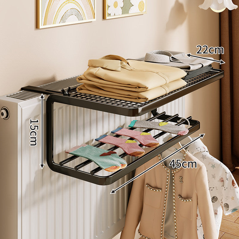 Over-Radiator Top Shelf and Foldable Drying Rack Organizer