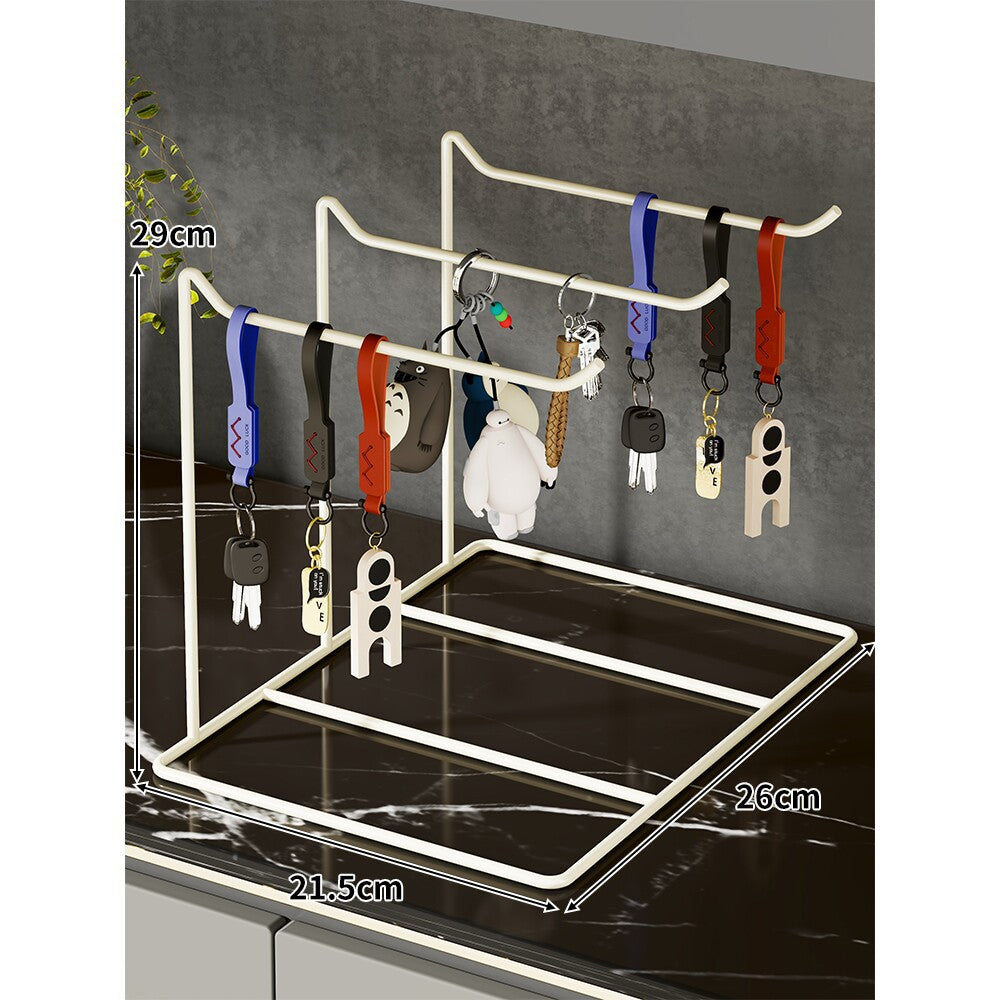 Desktop Keychain Organizer Stand Minimalist Metal Hanging Key Holder Rack