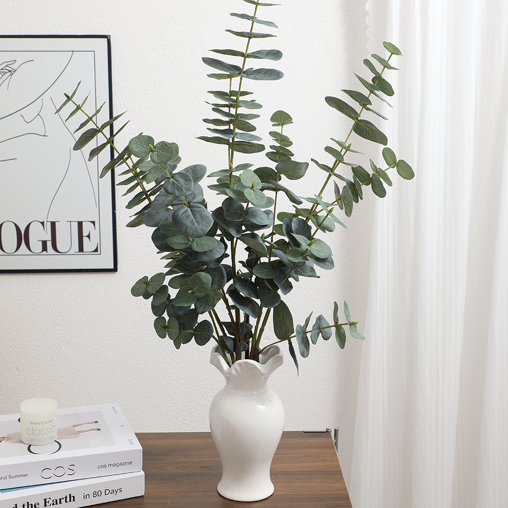 Artificial eucalyptus branch with realistic leaves