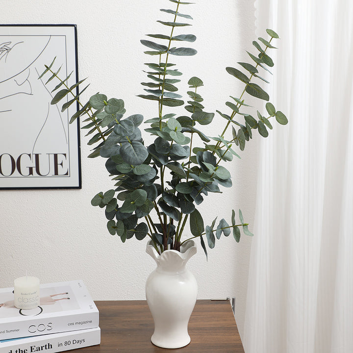 Artificial eucalyptus branch with realistic leaves