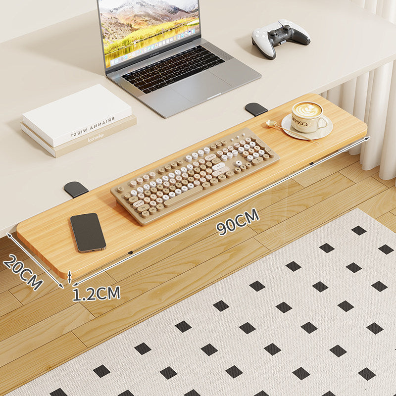 Clamp-On Foldable Bamboo Side Tray Table for Desk and Sofa