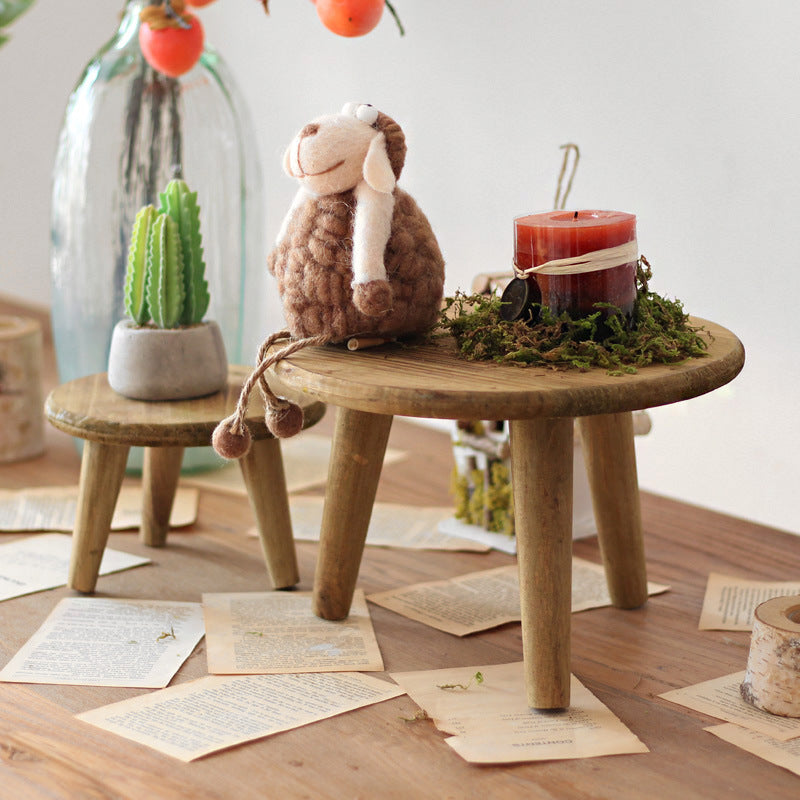 Stylish side table made of natural wood