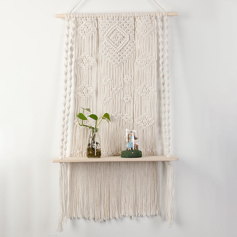 Macramé Wall Shelf with Hanger