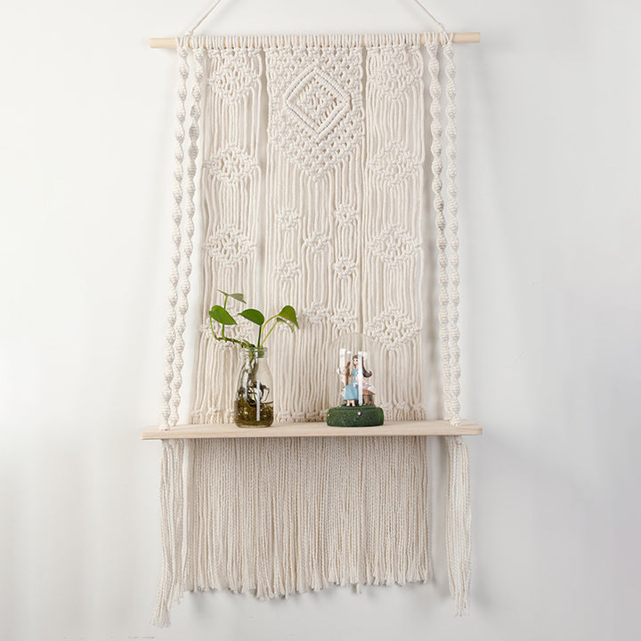 Macramé Wall Shelf with Hanger