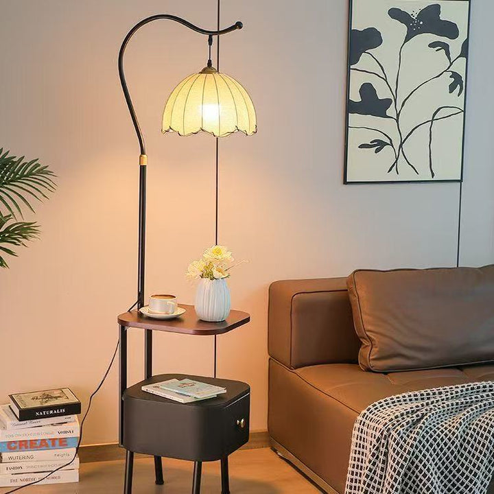 Stylish floor lamp with integrated table
