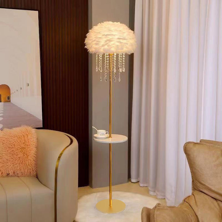 Artistic floor lamp and side table